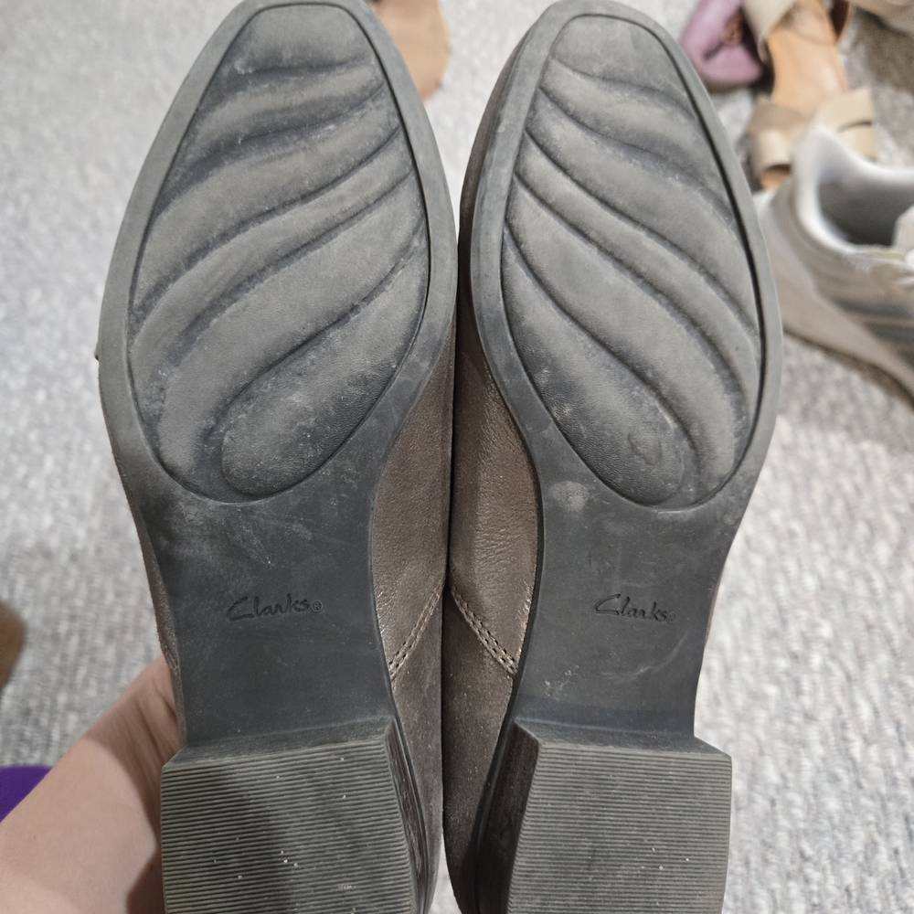 Clarks Black Flats with Non-Slip Rubber Soles